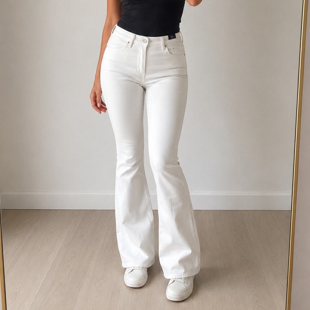 NWT Hollister🌿High-Rise Vintage Flare Jeans Women Size 15L W32 L34 White Denim